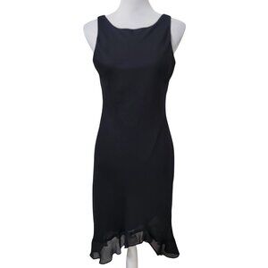Alyn Paige Sizxe 7/8 Black, Ruffled, Asymmetrical Hem, Sleeveless Evening Dress